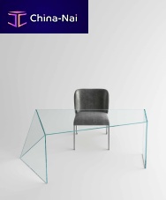 Contemporary desk PENROSEglassstraighttransparent