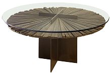Contemporary table MANDALAglassroundin reclaimed material