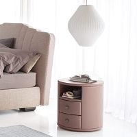 Contemporary bedside table Condottileatherglassleather base