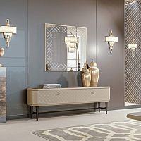 Traditional sideboard BELLAGIOwoodenlacquered glasswith drawers