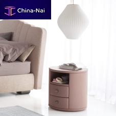 Contemporary bedside table Condottileatherglassleather base