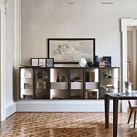 Contemporary display case LAMPO SCRIGNO L6C30wall-mountedglasslacquered aluminum