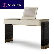 Contemporary dressing table BE ONEwoodenleather1-seat