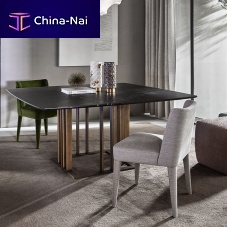 Contemporary dining table CHARLIE resinglossy lacquered woodoak