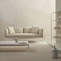Contemporary sofa YALE fabricleathergray