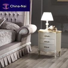 Traditional bedside table QUEEN wood with gold leaf finishlacquered woodlacquered wood base