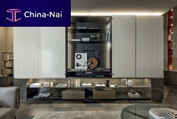 Contemporary living room wall unit HEGEglass