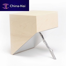 Contemporary side table DZENbamboobrass basesquare
