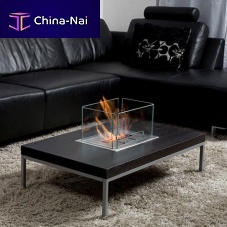 Contemporary coffee table INSERT tempered glassstainless steelrectangular