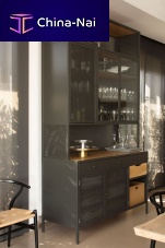 Contemporary china cabinet NAMLIEHwoodenglassmetal