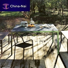 Contemporary table HELSINKIglasslaminateceramic