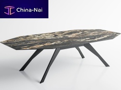 Contemporary table POP glassporcelain stonewaresteel base