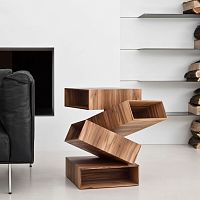 Original design side table BALANCING BOXESwoodenmetalsquare