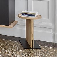 Contemporary side table KARUMAbleached oakoak baseround