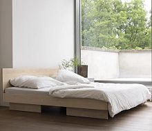 Double bed ZIANScontemporarywith headboardash