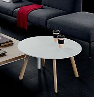 Contemporary coffee table AUKIHPLwooden baseround