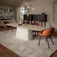 Contemporary dining table NAPOLEONwoodenceramicceramic base