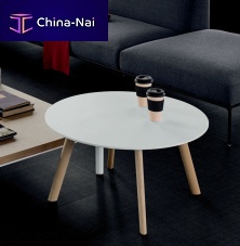 Contemporary coffee table AUKIHPLwooden baseround