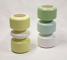 Contemporary side table Colonne Moduleoakfiberglass baseresin base