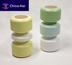 Contemporary side table Colonne Moduleoakfiberglass baseresin base