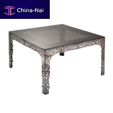 Contemporary table BUBBLES: 427glassmetalmetal base
