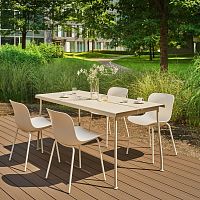 Contemporary table FLANER woodenmetalmetal base