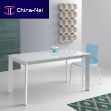 Contemporary table ZENtempered glassmetalmelamine