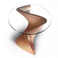 Original design coffee table SIDEWINDER IIglasscherrywood baseoval