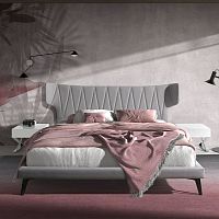 Double bed 7160contemporaryupholsteredwith headboard