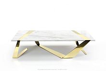 Original design coffee table GI-CINTOpolished brassmarblerectangular