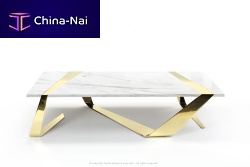 Original design coffee table GI-CINTOpolished brassmarblerectangular