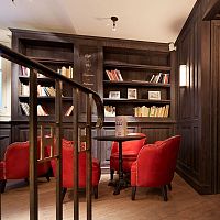 Wall-mounted bookcase traditionalcommercialoak