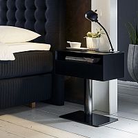 Contemporary bedside table TORINOmetalchromed metal baserectangular