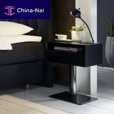 Contemporary bedside table TORINOmetalchromed metal baserectangular