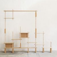 Wall-mounted shelving system PLAYYET!self-supportingcontemporarysolid wood