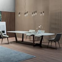 Contemporary table ARTwood veneerwalnutoak