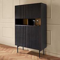 Sideboard with long legs MALMcontemporaryoakwalnut