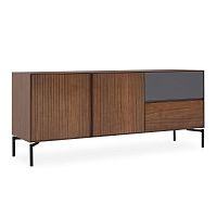 Contemporary sideboard table pecanwood veneermetal baserectangular