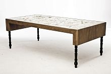 Original design dining table SIGNATURE : BURLESQUE walnutMDFbrass