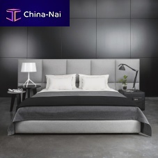 Double bed JAMEScontemporaryupholsteredwith upholstered headboard
