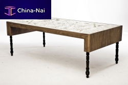Original design dining table SIGNATURE : BURLESQUE walnutMDFbrass