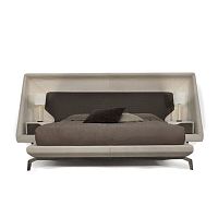 Double bed V146 contemporaryupholsteredwith headboard