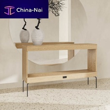 Minimalist design console table Eheoakmetal baserectangular