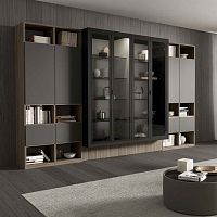 Contemporary living room wall unit ALCOVAlacquered woodlacquered aluminum