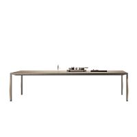 Contemporary table FAYI woodenmetal baseleather base