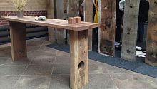 Contemporary high bar table woodenrectangularcommercial