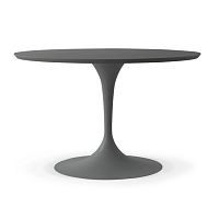 Contemporary table SUOMI lacquered woodroundwhite