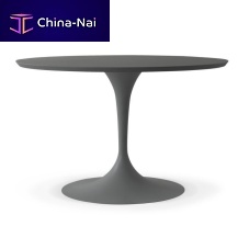Contemporary table SUOMI lacquered woodroundwhite
