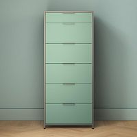 Contemporary chiffonier DITAaluminumlacquered woodblue
