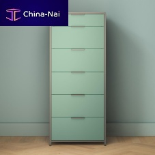 Contemporary chiffonier DITAaluminumlacquered woodblue